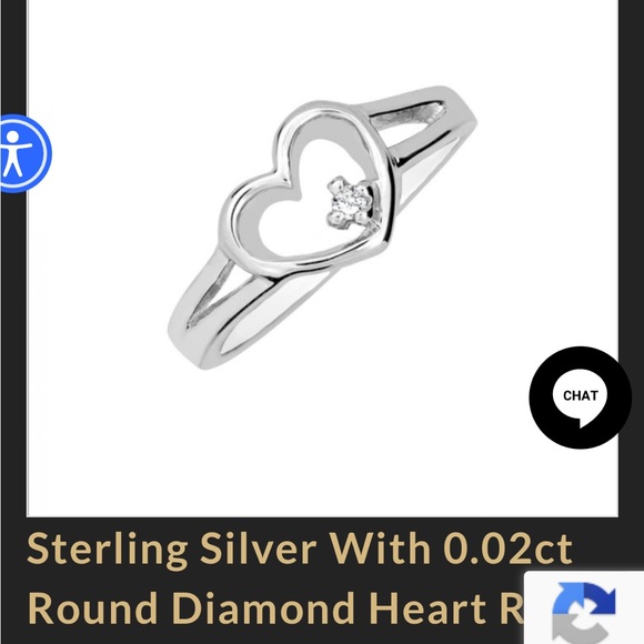 Sterling silver  diamond ring - Picture 3 of 3